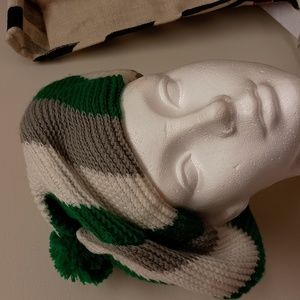 - Designer Green white GrayTam 1 size $28+free scarf or Hat